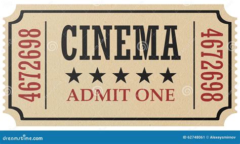 Retro Cinema Ticket Isolated Stock Illustration - Image: 62748061