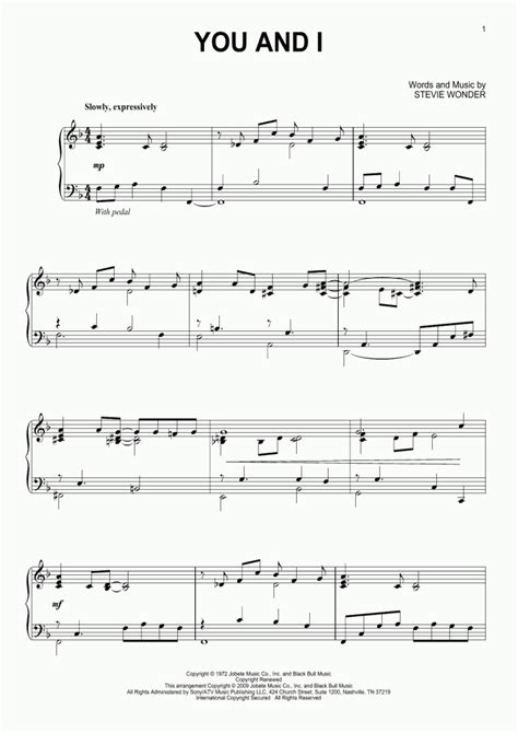 You And I Piano Sheet Music | OnlinePianist