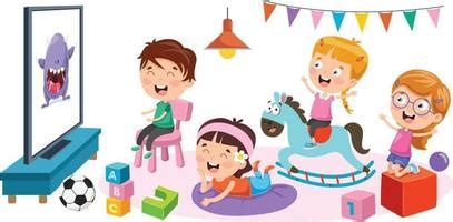 Kids Watching Television Vector Art, Icons, and Graphics for Free Download