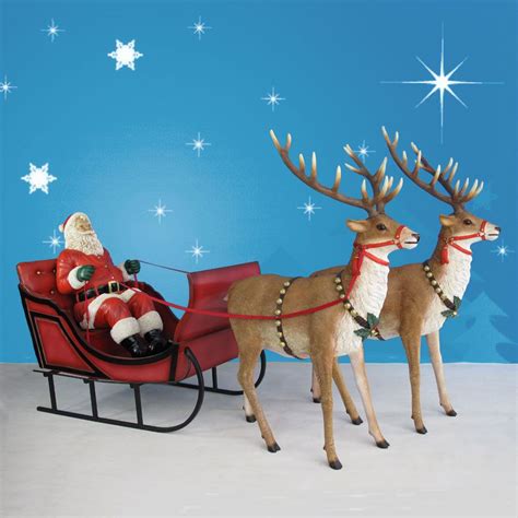 life size reindeer and sleigh - Google Search | Santa and reindeer, Santa sleigh, Outdoor ...