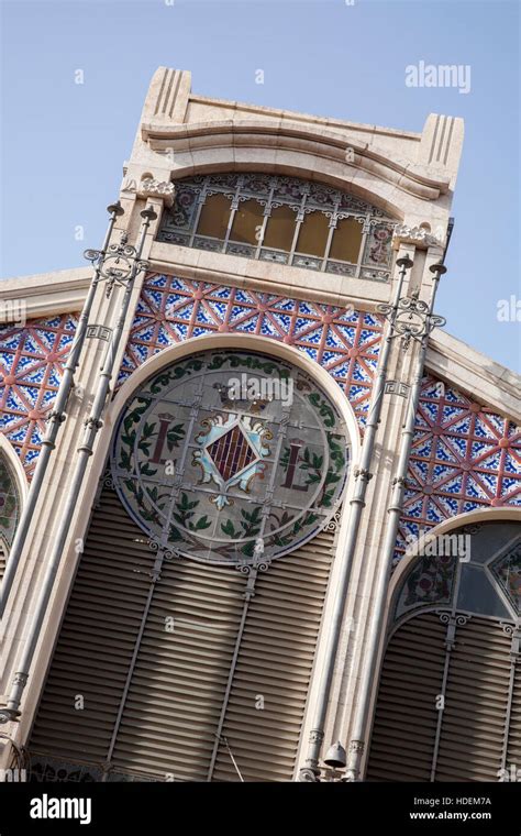 Central Market Facade; Valencia; Spain Stock Photo - Alamy