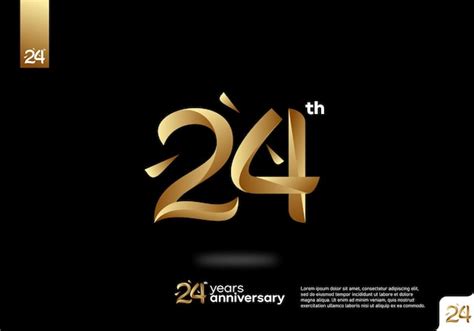 Premium Vector | Number 24 gold logo icon design, 24th birthday logo ...