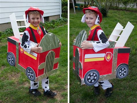 DIY Paw Patrol Firetruck Costume | Paw patrol halloween costume, Paw ...