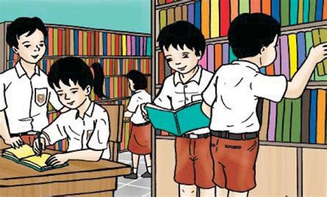 Siswa Membaca Buku Di Perpustakaan - Guru Paud