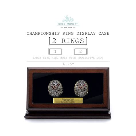 Championship Ring Display Case With Engraving Plate 1 2 3 4 5 6 7 Slot Memorabilia Gift Box - Etsy