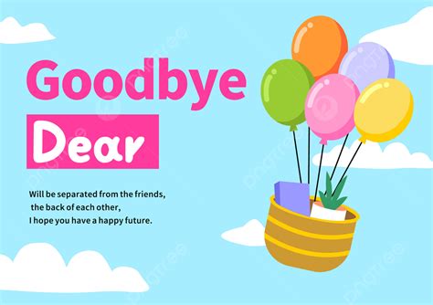 Farewell Card Colorful Balloons Farewell Template Template Download on ...
