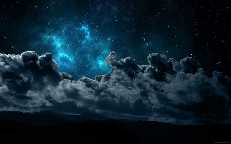 Night Sky Clouds Hd