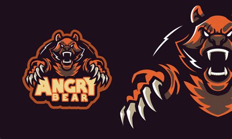Angry bear sports logo vector free download