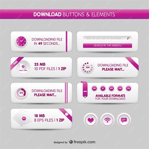 Free Vector | Download buttons and elements