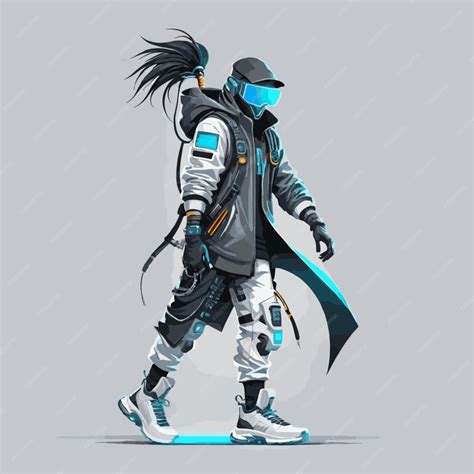 Premium Vector | Cyberpunk hacker vector on white background