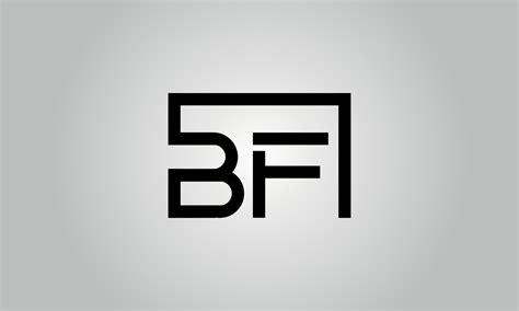 Letter BF logo design. BF logo with square shape in black colors vector ...