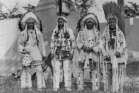 Buyenlarge Four Native American Chiefs In Traditional Clothing ...