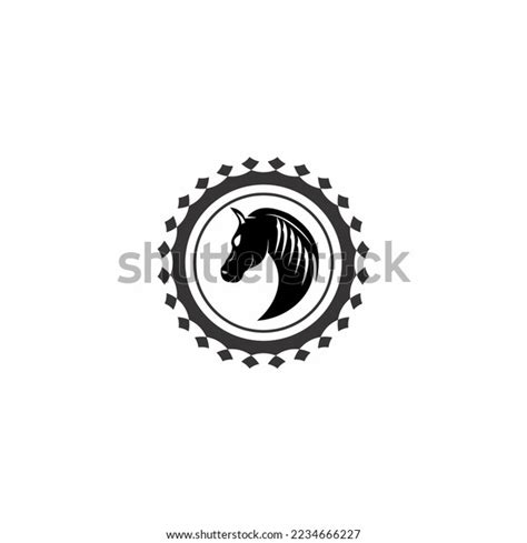 Horse Logo Image Black White Background Stock Vector (Royalty Free ...