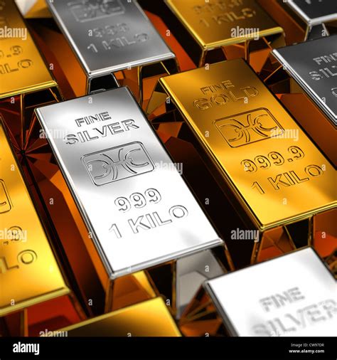 Gold and Silver Bars Stock Photo - Alamy