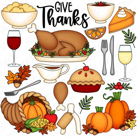 Cute Thanksgiving Feast Clip Art