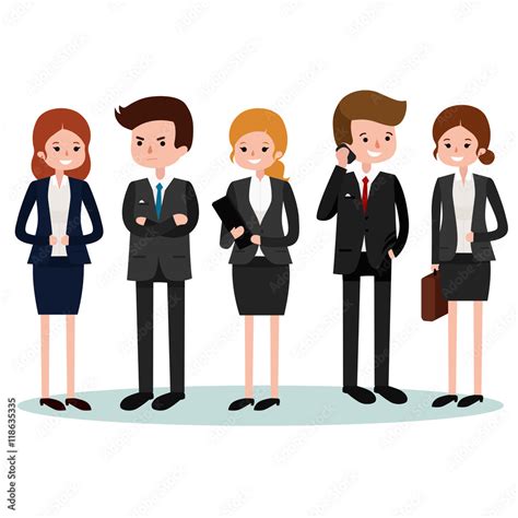 Business people, group of office workers. Business cartoon characters ...