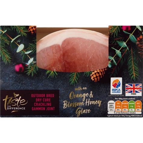 Sainsbury's Outdoor Bred Dry Cure Crackling Gammon Joint & Honey Glaze ...