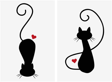 Black and white cats hallway wall art canvas - TenStickers