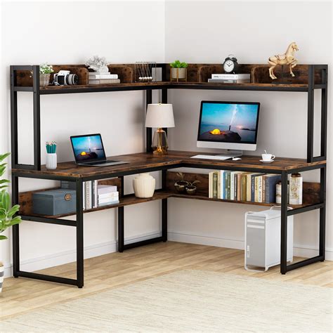 Tribesigns L Shaped Computer Desk 55 Inch Rotating Executive Office - Riset