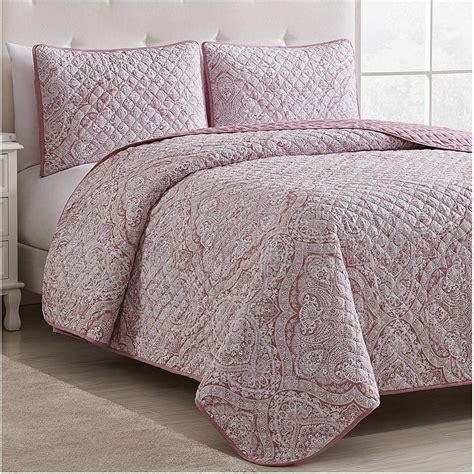 Mellanni Bedspread Coverlet Set Medallion-Coral - Comforter Bedding Cover - Oversized 3-Piece ...