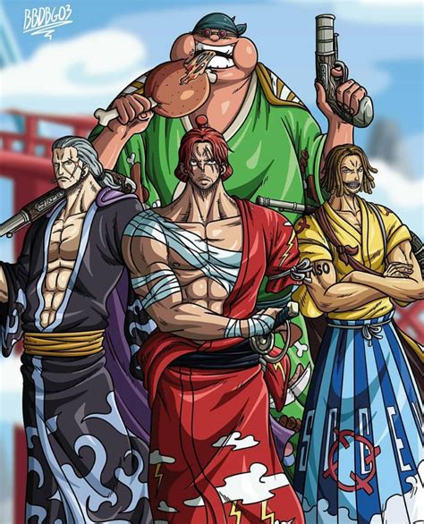 One Piece: Ngẩn ngơ ngắm Tứ hoàng Shanks cùng 3 thành viên mạnh nhất ...