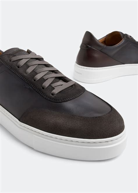 Magnanni Leather sneakers for Men - Blue in UAE | Level Shoes