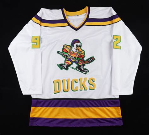 "The Mighty Ducks" Jersey Signed by (6) with Garette Henson, Matt ...