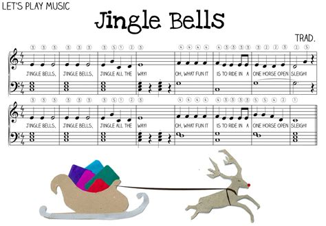 Jingle Bells Very Easy Piano Sheet Music - Let's Play Music | Jingle bells sheet music, Music ...