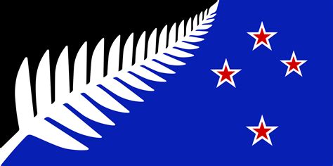 The Silver Fern, flag design that was rejected via referendum in New Zealand in 2016, against ...