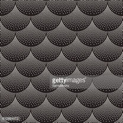 Vector Seamless Black And White Arc Shapes Stippling Pattern Stock Vector | Royalty-Free ...