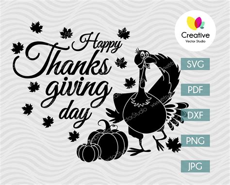 Happy Thanksgiving Day svg, Turkey svg, Grateful Thankful Blessed svg, Fall svg, Autumn svg ...