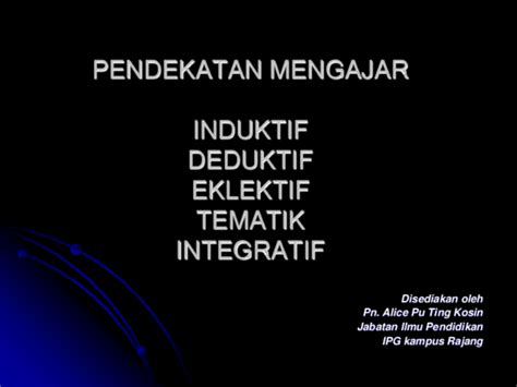 pendekatan induktif dan deduktif - Faith Metcalfe