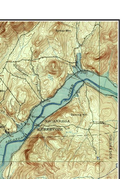 Great Sacandaga Lake 1937 USGS Old topo map Close Up | Etsy