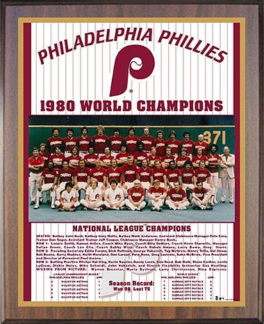 1980 Philadelphia Phillies World Champions Healy Plaque