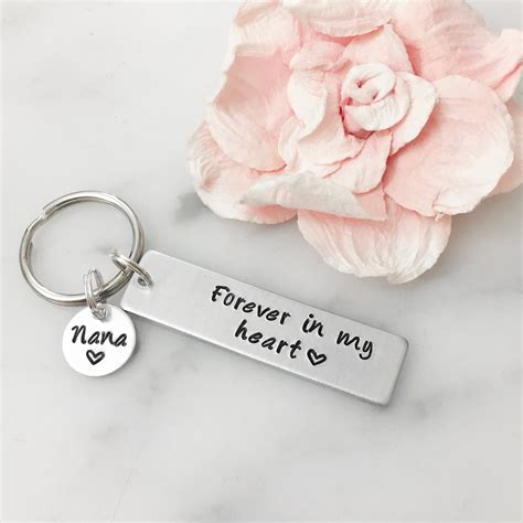 Forever in My Heart Memorial Keychain with Personalized Tag | Etsy