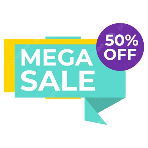 Sale 50 Off Vector Design Images, Mega Sale 50 Off Tag Banner Template ...