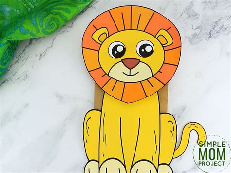 Free Printable Lion Paper Bag Puppet Template - Simple Mom Project