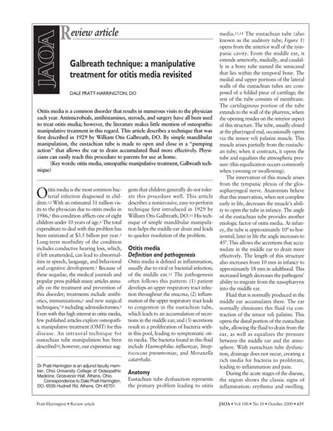 (PDF) Galbreath technique: A manipulative treatment for otitis media revisited