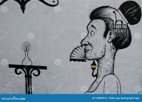 Graffiti Street Art in Karakoy, Ä°stanbul Turkey Fotografia Editoriale - Immagine di muralista ...