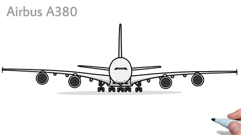 How To Draw An Airbus A380 Easy Drawing Airbus A380 Front View – NBKomputer