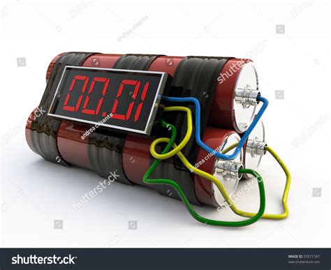 Bomb Digital Timer Isolated On White Stock Illustration 53571187 ...