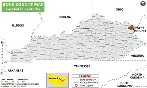 Boyd County Map, Kentucky