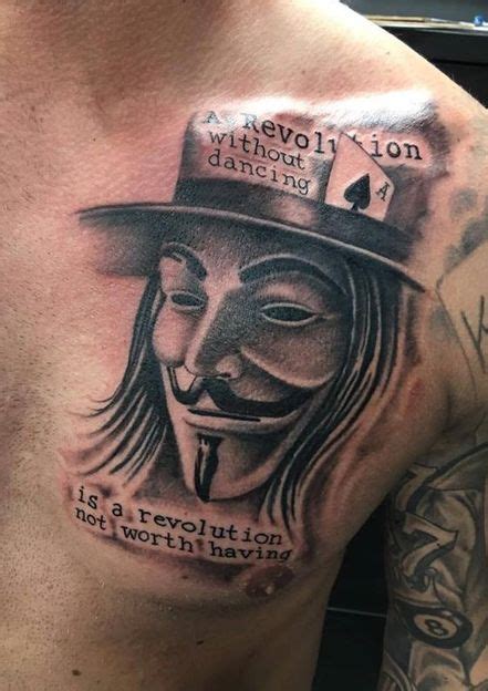 V For Vendetta Mask Tattoo: One Of The Most Powerful Revolutionary Symbols - TattoosWin