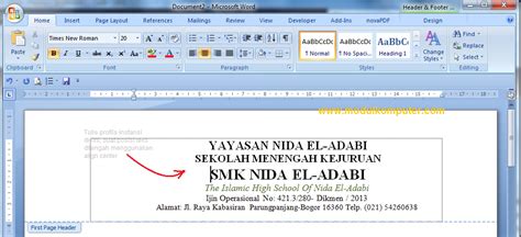 Pelajari Cara Membuat Kop Surat Resmi Di Microsoft Word Contoh Hot – Eroppa