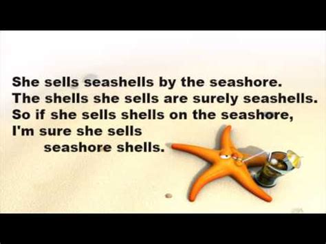 Tongue Twister She Sells Sea Shells... - YouTube