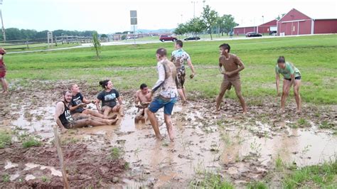 Mud fight at Youth Group finale. - YouTube