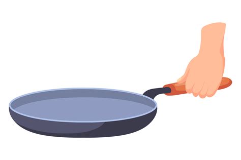 Frying Pan in Hand. Cartoon Food Cooking Graphic by smartstartstocker ...