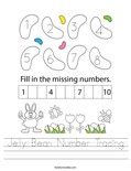 Jelly Bean Number Tracing Worksheet - Twisty Noodle