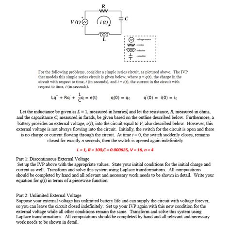 Solved For the following problems, consider a simple series | Chegg.com