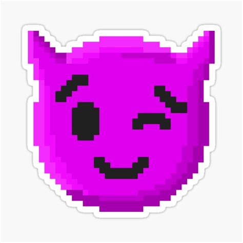 "Devil Wink Emoji Pixel Art" Sticker for Sale by R74n | Redbubble